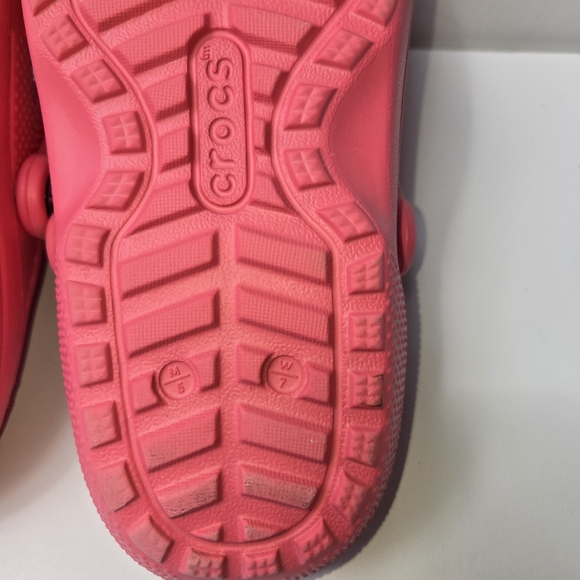 Crocs Adult Classic Pink Clogs Mules Lined Women 7 Men 5 Unisex Comfort Slides - Picture 8 of 11